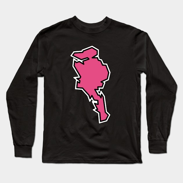 Quadra Island in Dusty Rose Pink - Solid Silhouette - Quadra Island Long Sleeve T-Shirt by City of Islands